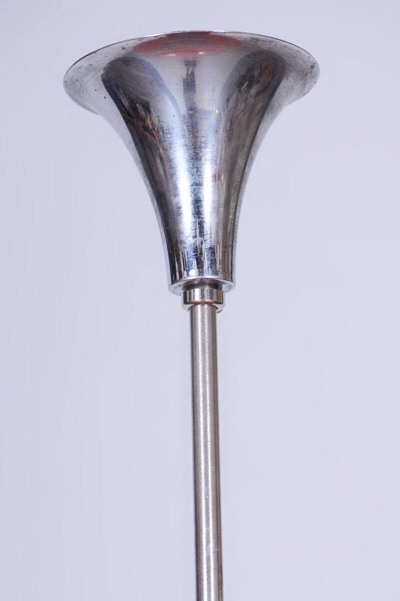 Mid-Century Chandelier in Chrome, Plastic and Glass, Italy, 1960s