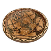 Plat kabyle en terre cuite peinte