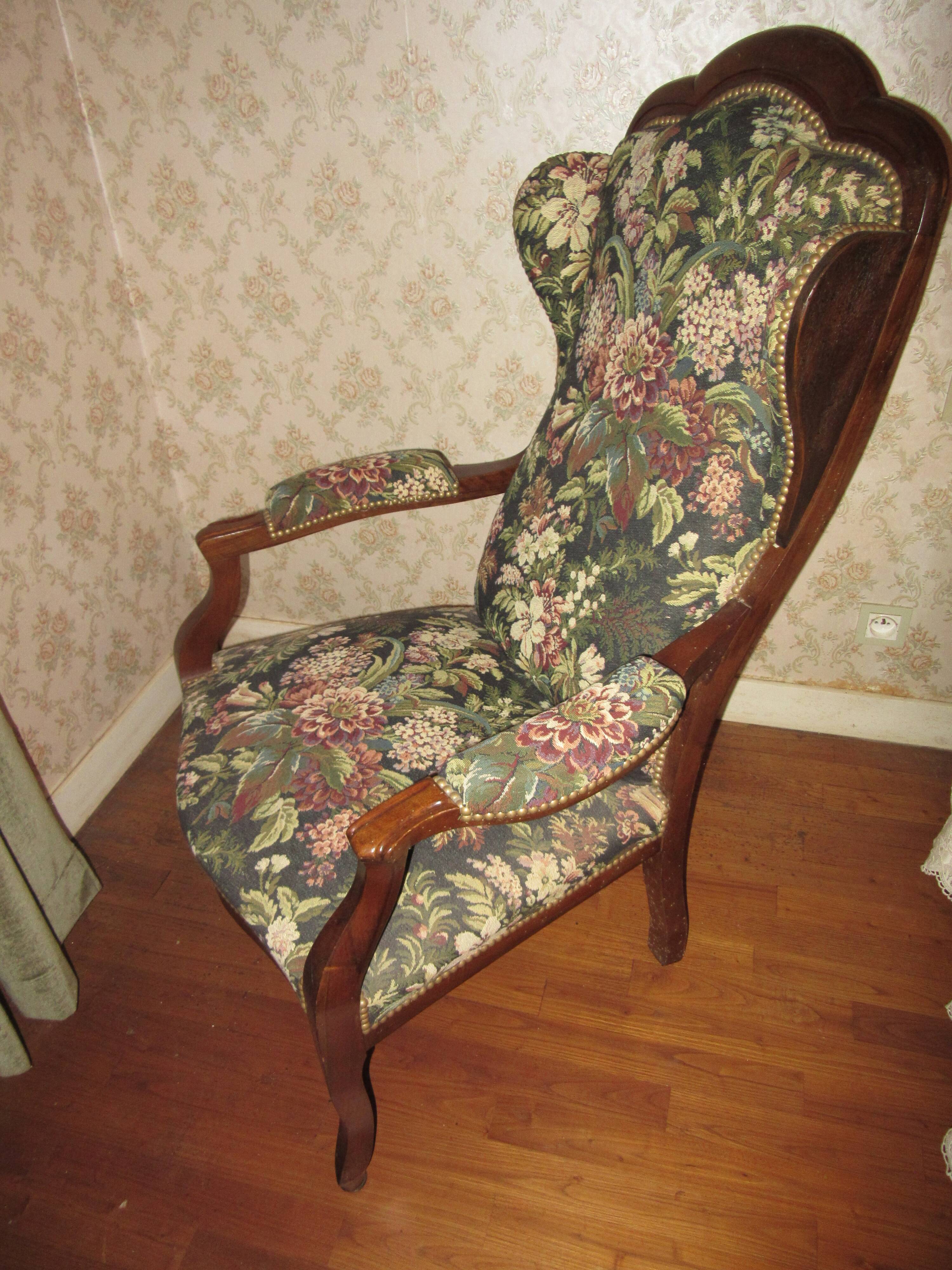 Two Voltaire armchairs