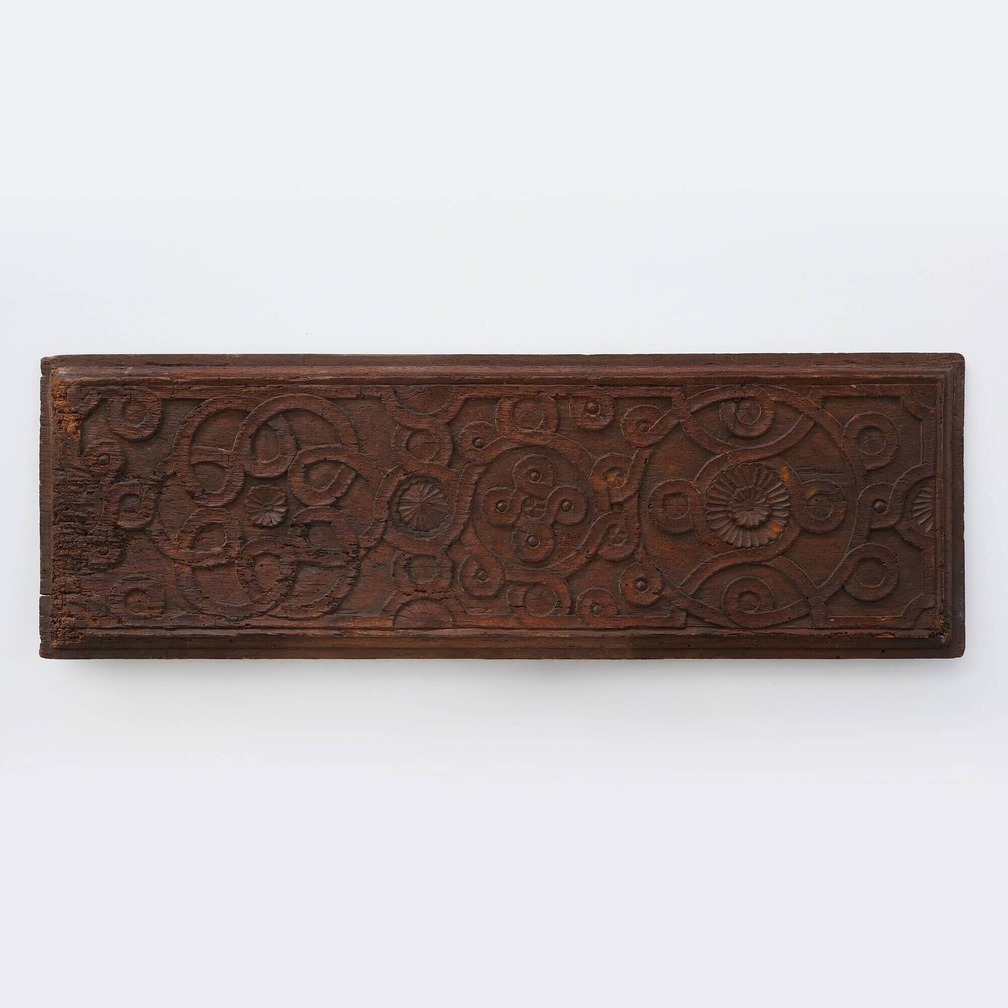 Large French Gothic Oak Panel with Interlaced Geometric Carving, 16th Centu