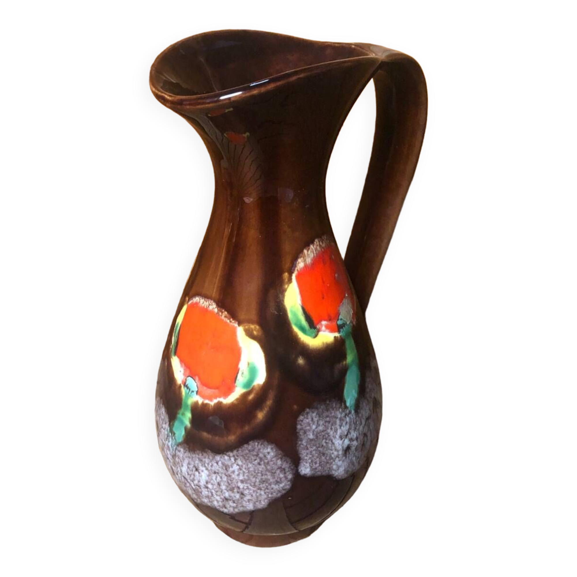 Ancien pichet poet laval « brigitte »céramique peinte vintage