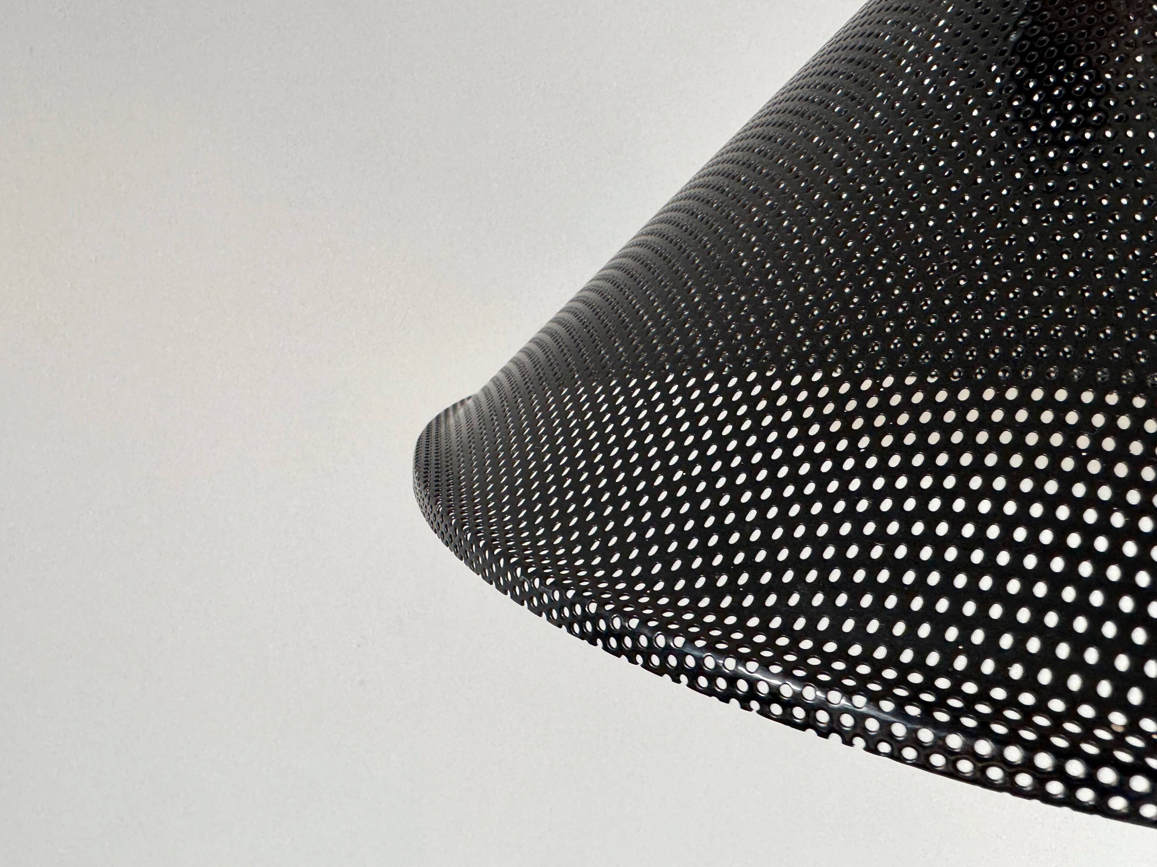 Postmodern perforated metal hanging lamp from the 80s