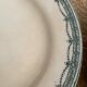 Old flat plates in red, green and blue gray.