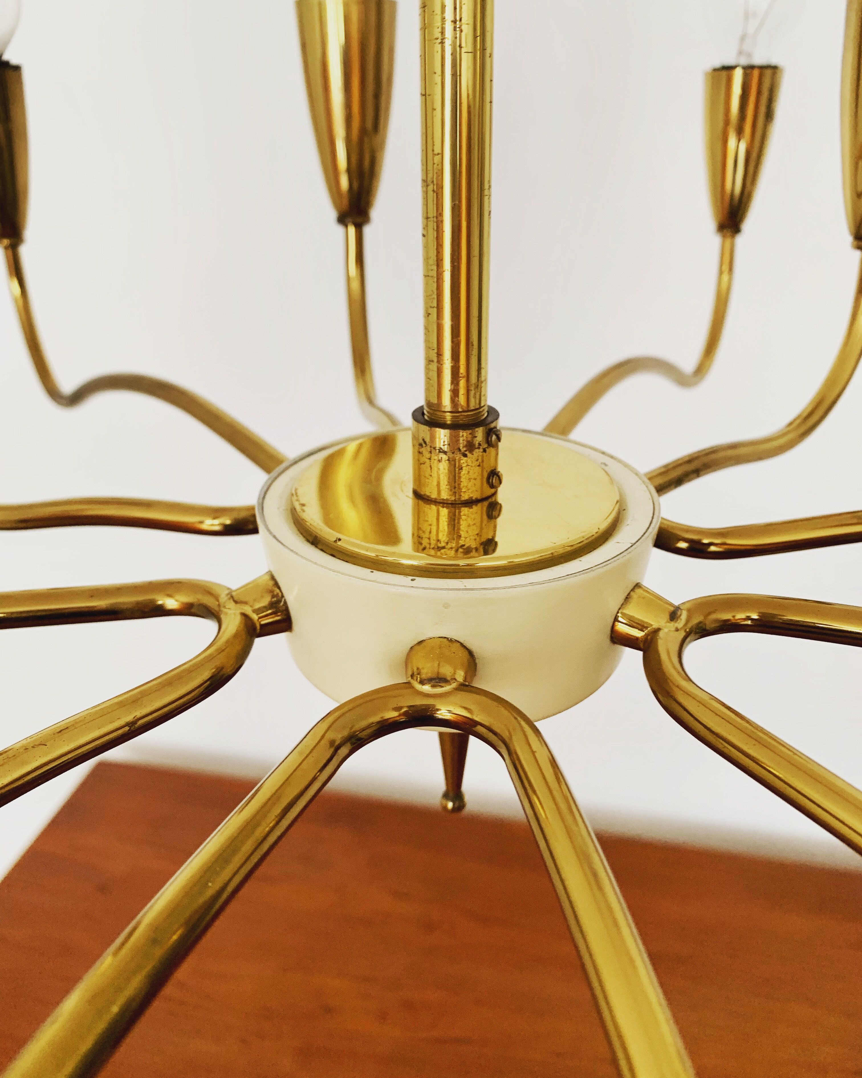 Italian mid century modern brass Sputnik chandelier