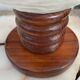 Paire de lampes de table en bois et en verre de style mid-century