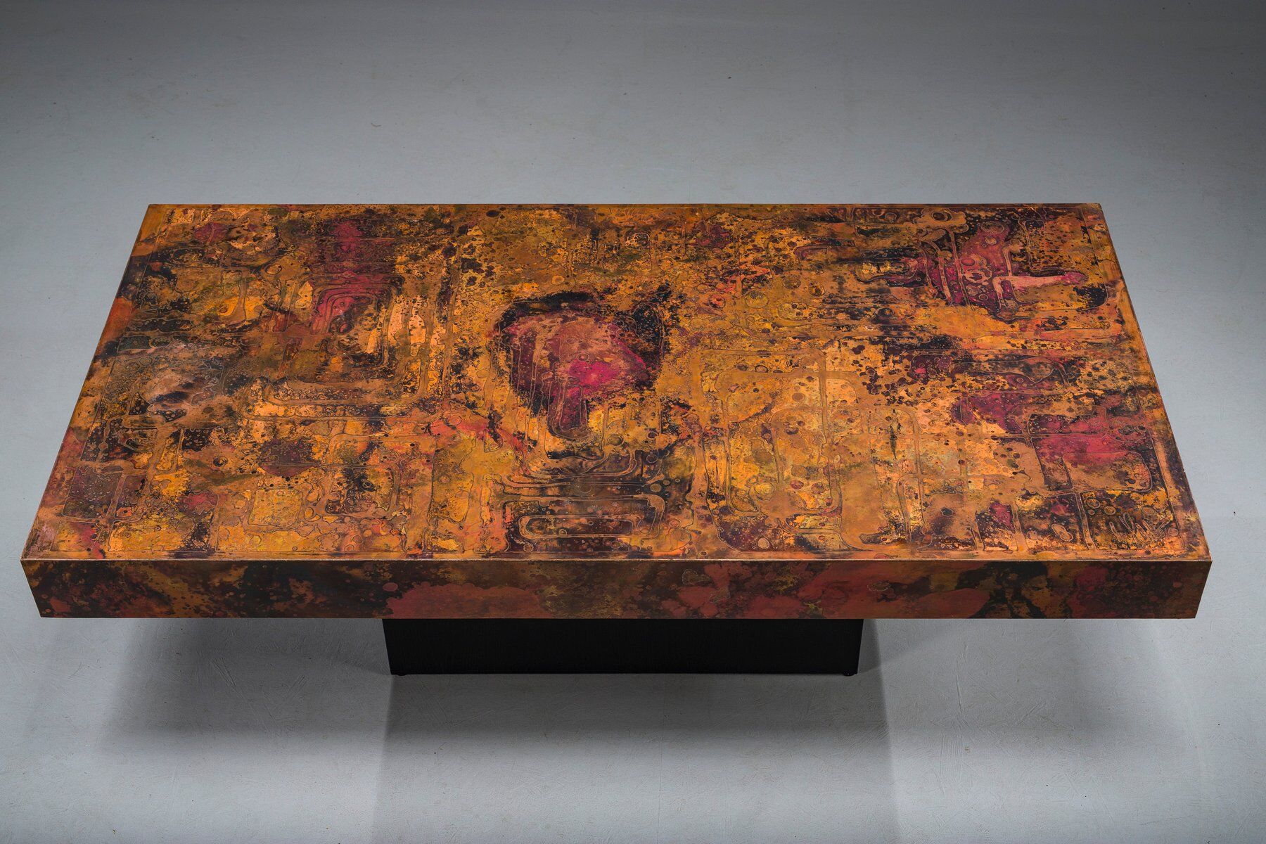 Vintage copper coffee table from Bernhard Rohne, 1970s