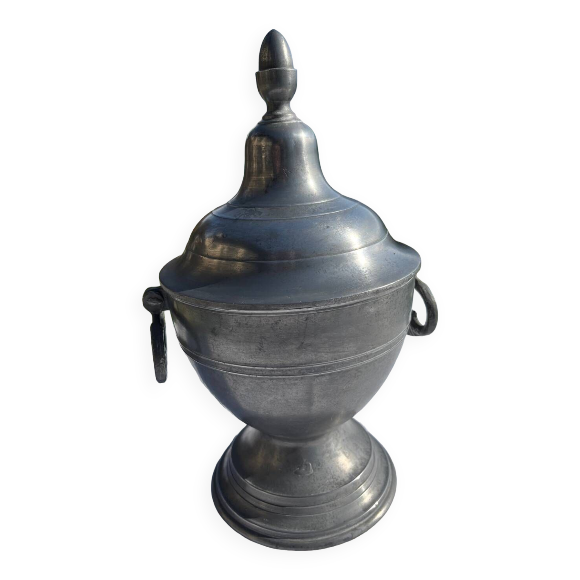 Vintage pewter vase with 2 handles