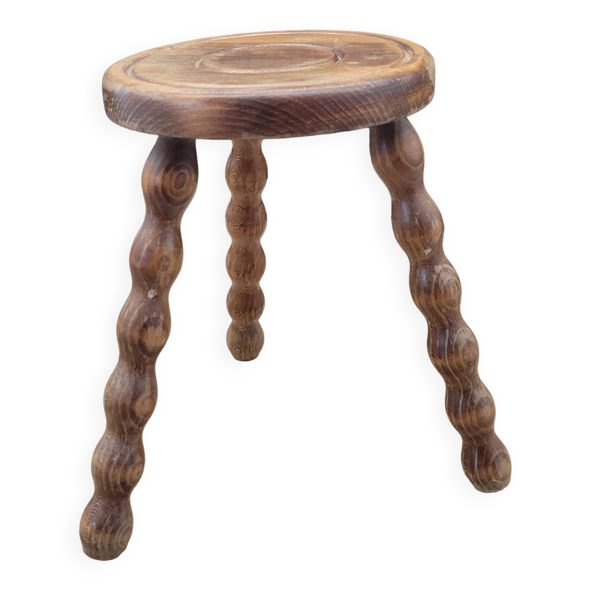 Tabouret tripode pieds boules