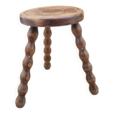 Tabouret tripode pieds boules