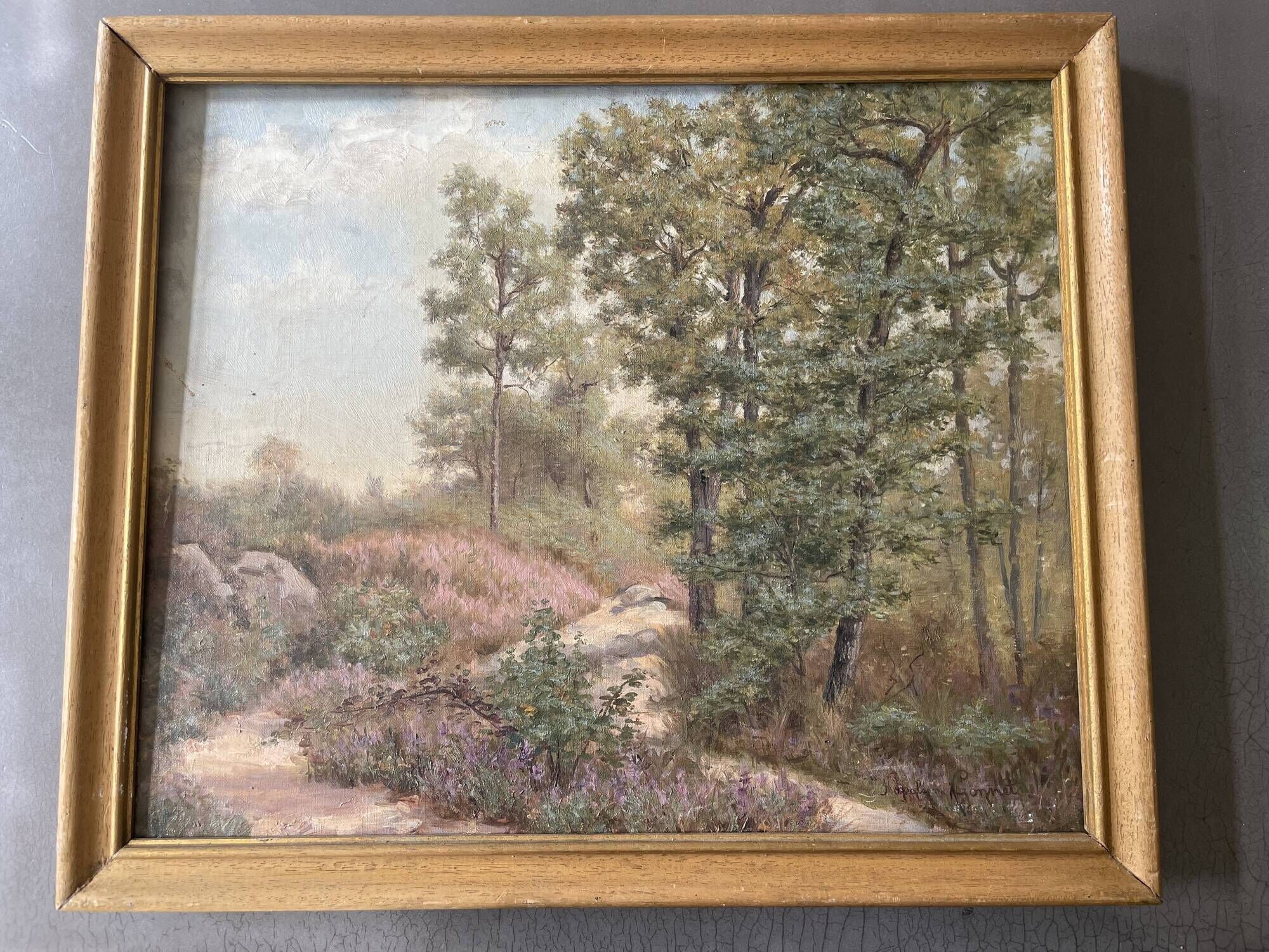 Painting painting old school of Barbizon nineteenth