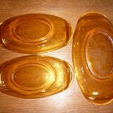 Ensemble de 3 ramequins en verre ambré vereco