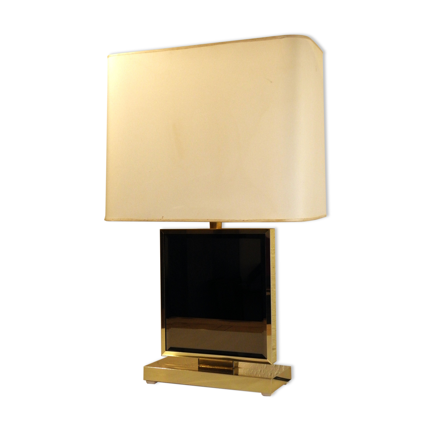 Mirror table lamp and brass 70s