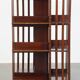 Grand carrousel à livres anglais antique en bois avec base en fonte