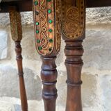 Console half moon carved wood 1970