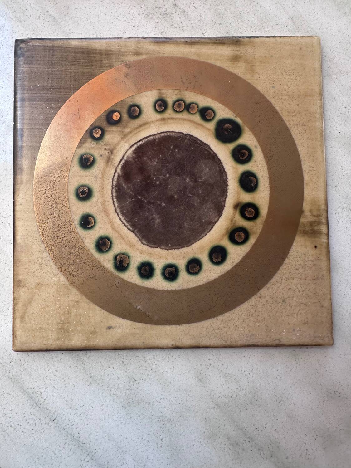 Set of 4 ceramic tiles by Georges Pelletier circa 1960