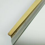 1950s 1960s mid century modern WALL MIRROR with metal and brass frame