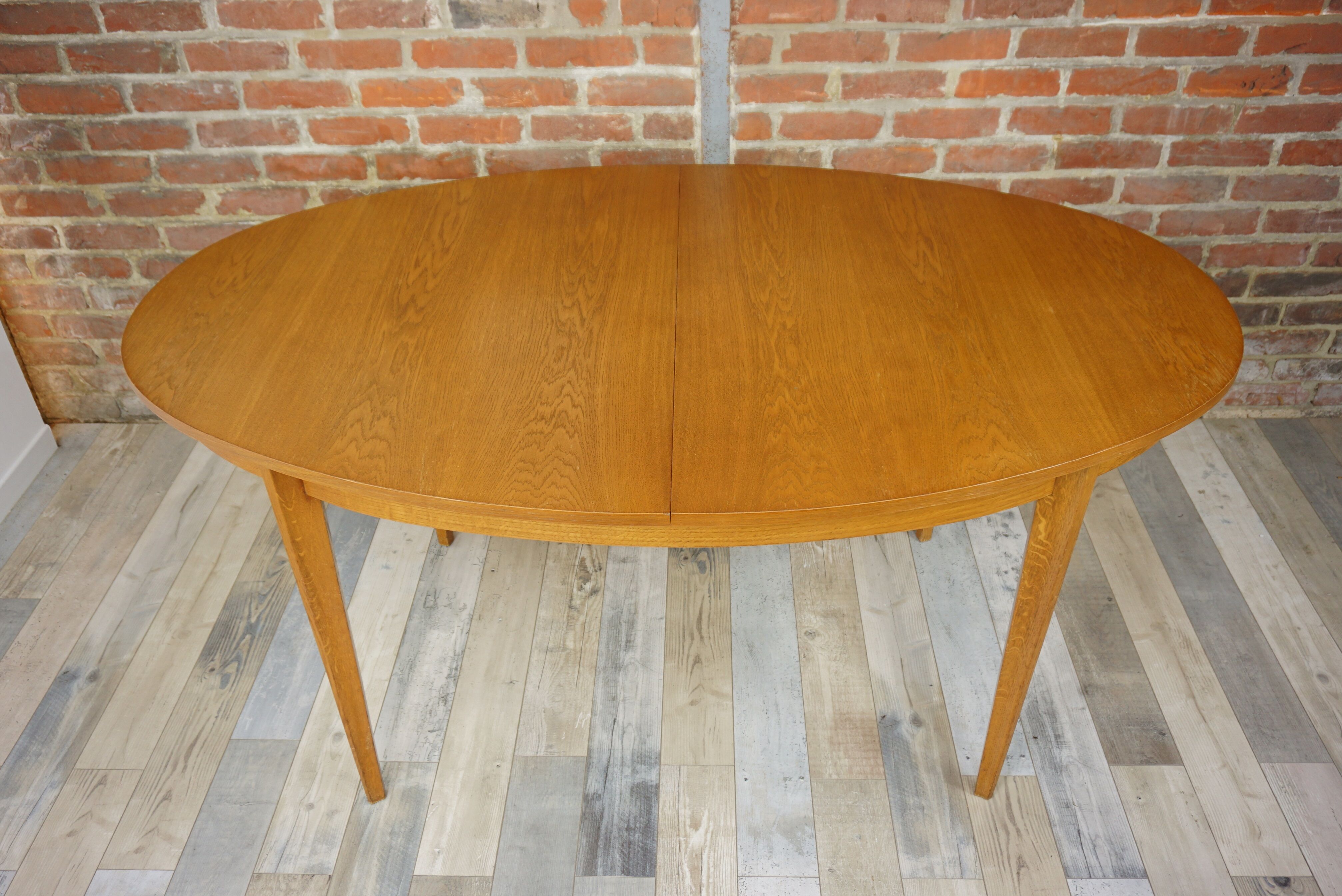 Wooden oval table and 6 matching chairs 60