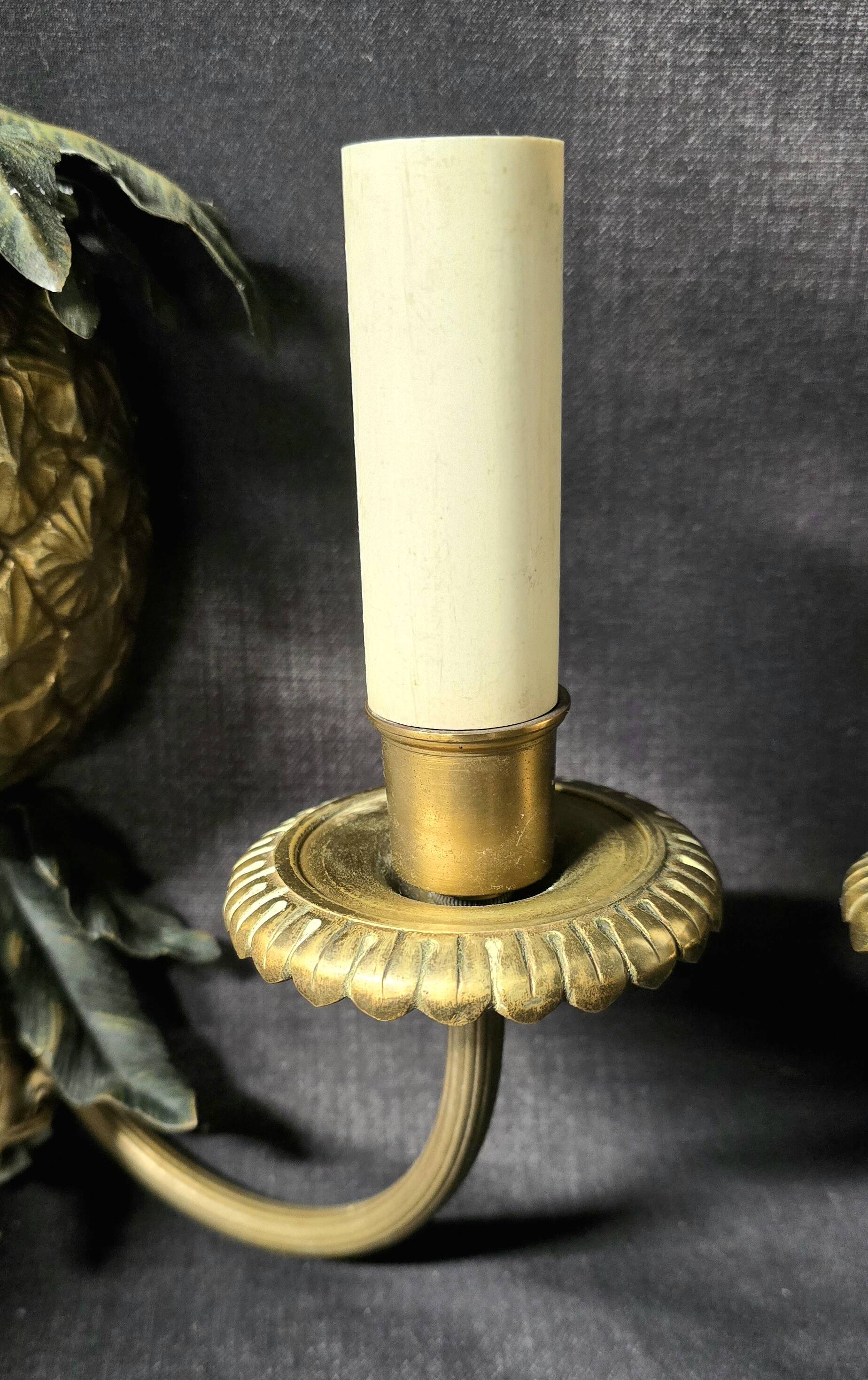 Maison Charles & Fils - Pair of Pineapple wall lights