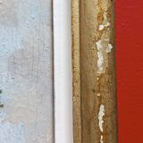 Framed oil on panel of an old countryside landscape.