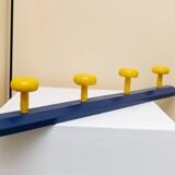 Pierre Sala Wardrobe in postmodern Memphis design - blue and yellow painted spruce wood armoire