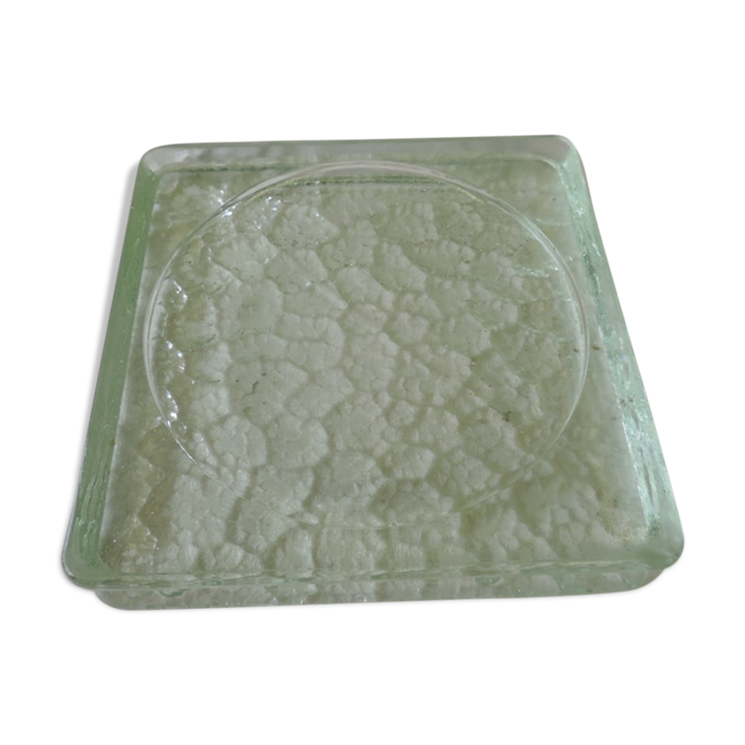 Square glass trinket bowl vintage
