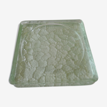 Square glass trinket bowl vintage