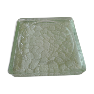 Square glass trinket bowl vintage