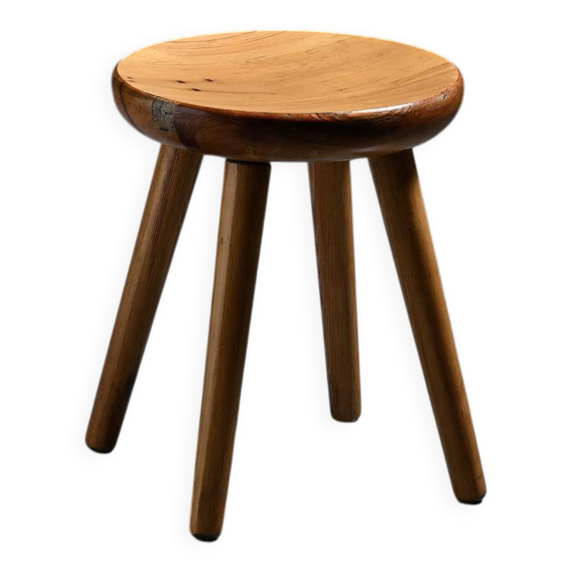 Pine stool by René Martin, France, circa 1965