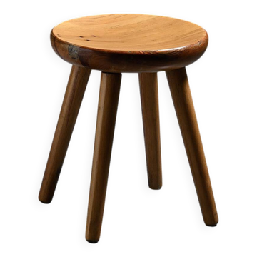 Pine stool by René Martin, France, circa 1965