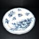 Large round antique plate with monochrome blue and black floral decoration, circa 1850.