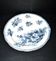 Large round antique plate with monochrome blue and black floral decoration, circa 1850.