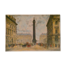 Charles nollet- début xxéme. place vendôme - gravure couleur, signée au crayon