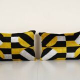 Silk ikat yellow pillowcase