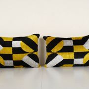 Silk ikat yellow pillowcase