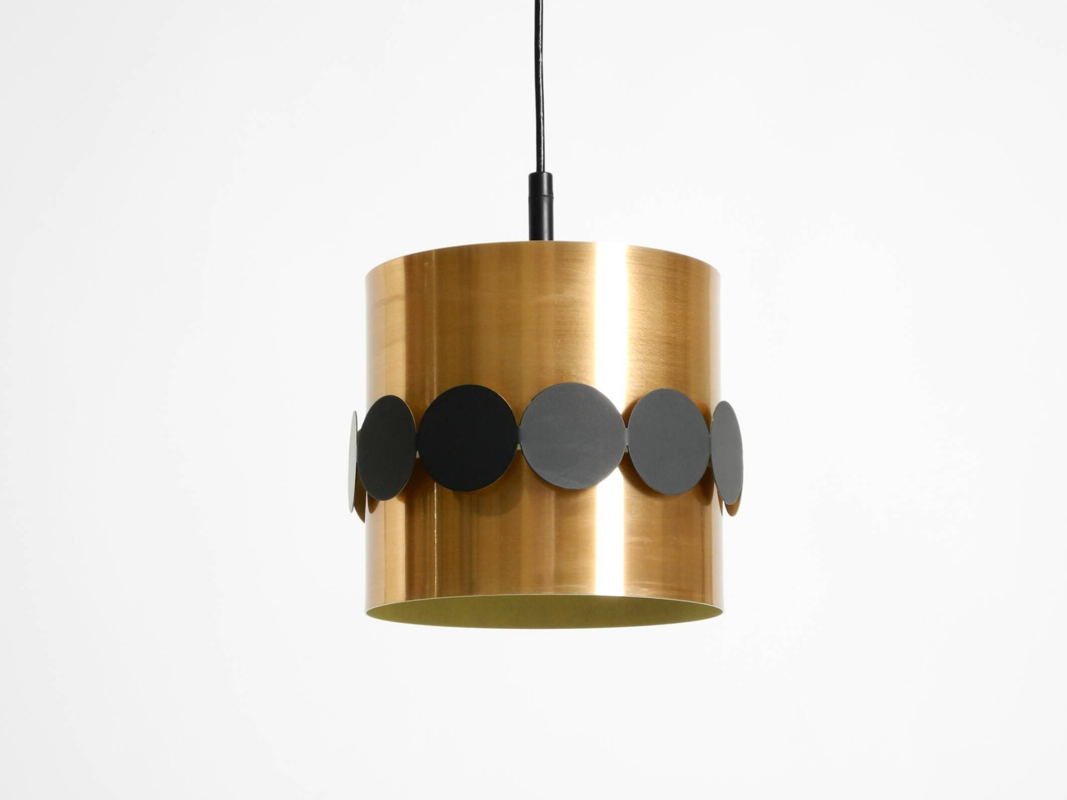 1960s Space Age pendant lamp by Doria, made of copper-anodized aluminum