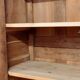 Ancienne Armoire Bibliothèque vitrée Patinée Gris