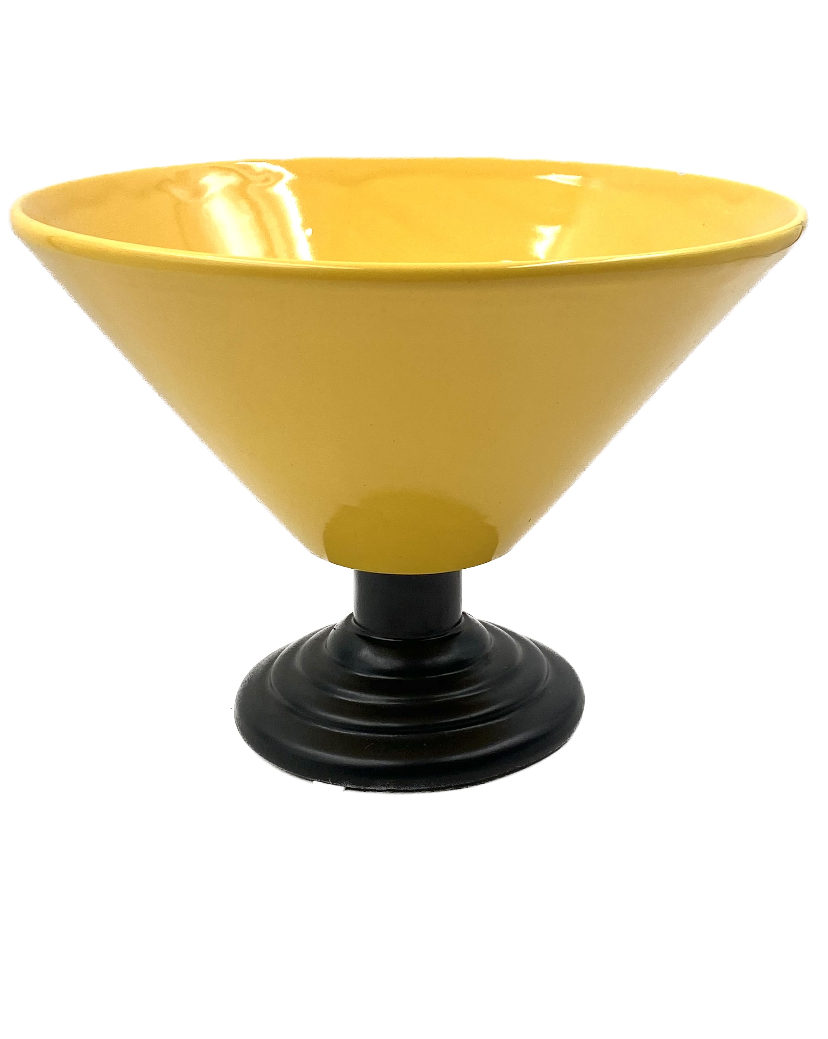 Yellow Conic Vase, postmodern, Italy 1980s