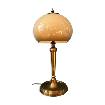 Vintage mushroom table lamp with brass base