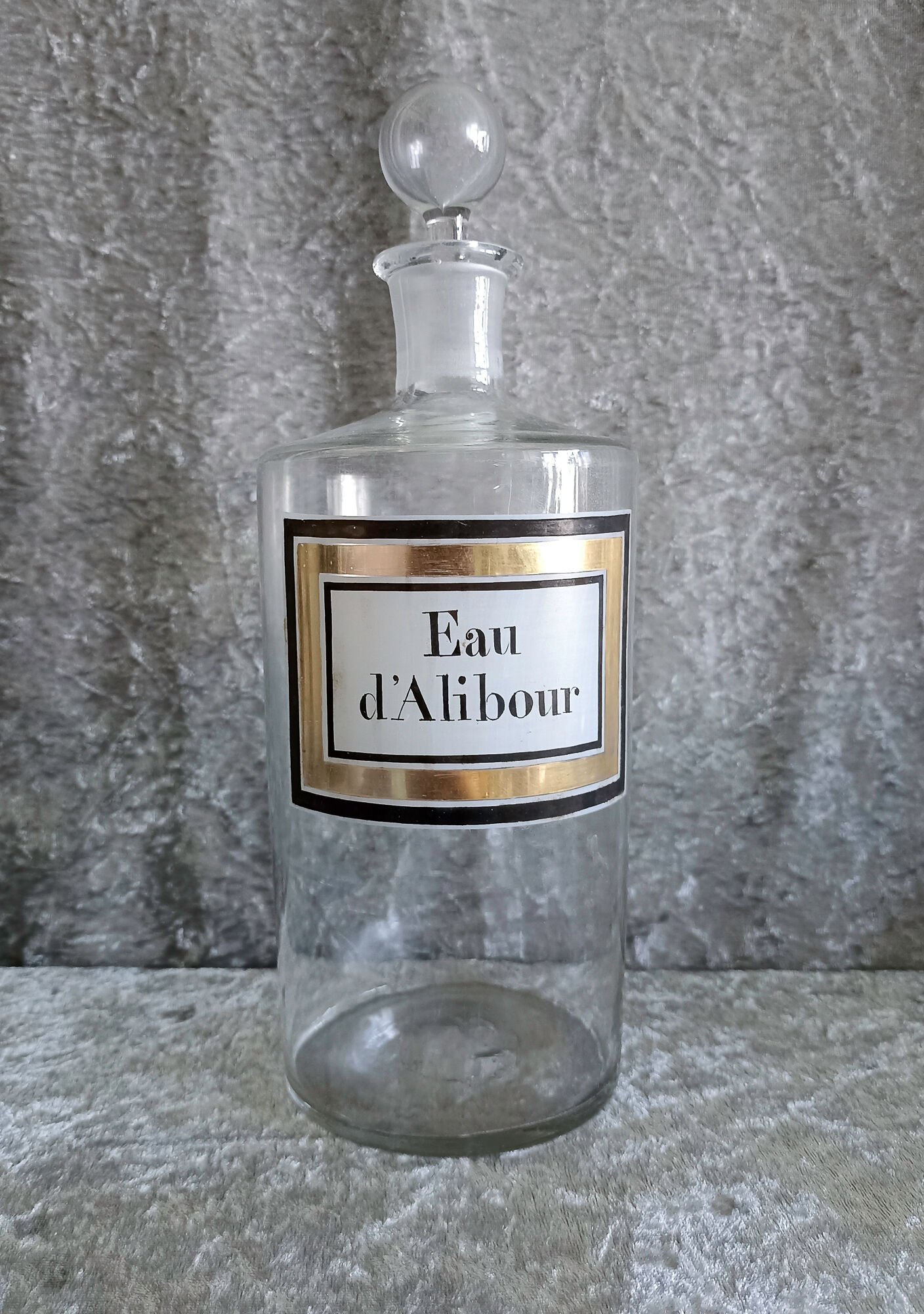 Clear glass pharmacy bottle