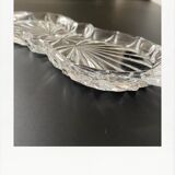 Small chiseled glass dish
