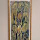 Large Swedish Oil on Panel – "Green Composition" – Signed – Vintage and Recently Framed – 77 × 41 cm (30.3 in × 16.1 in)