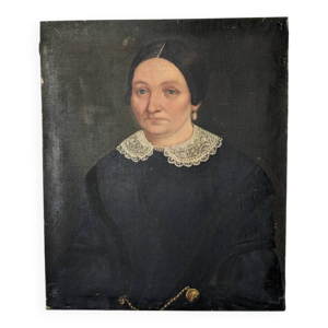 Tableau ancien portrait - toile