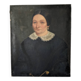 Antique painting vintage portrait bohemian countryside decoration oil on canvas