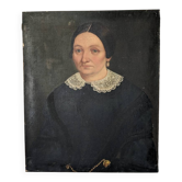 Tableau ancien portrait vintage décoration campagne bohème huile sur toile