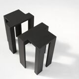 Black stackable stools of side tables (new) by Bram Vanderbeke, Belgium, 2017