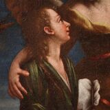 Tableau ancien italien du XVIIe siècle, Tobie et l'ange