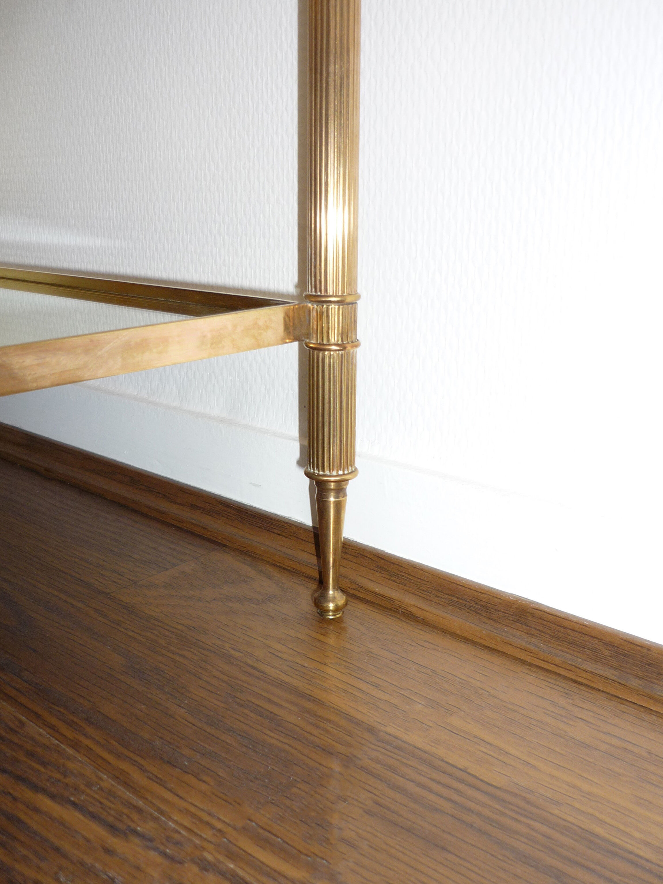 Bronze side table and brass