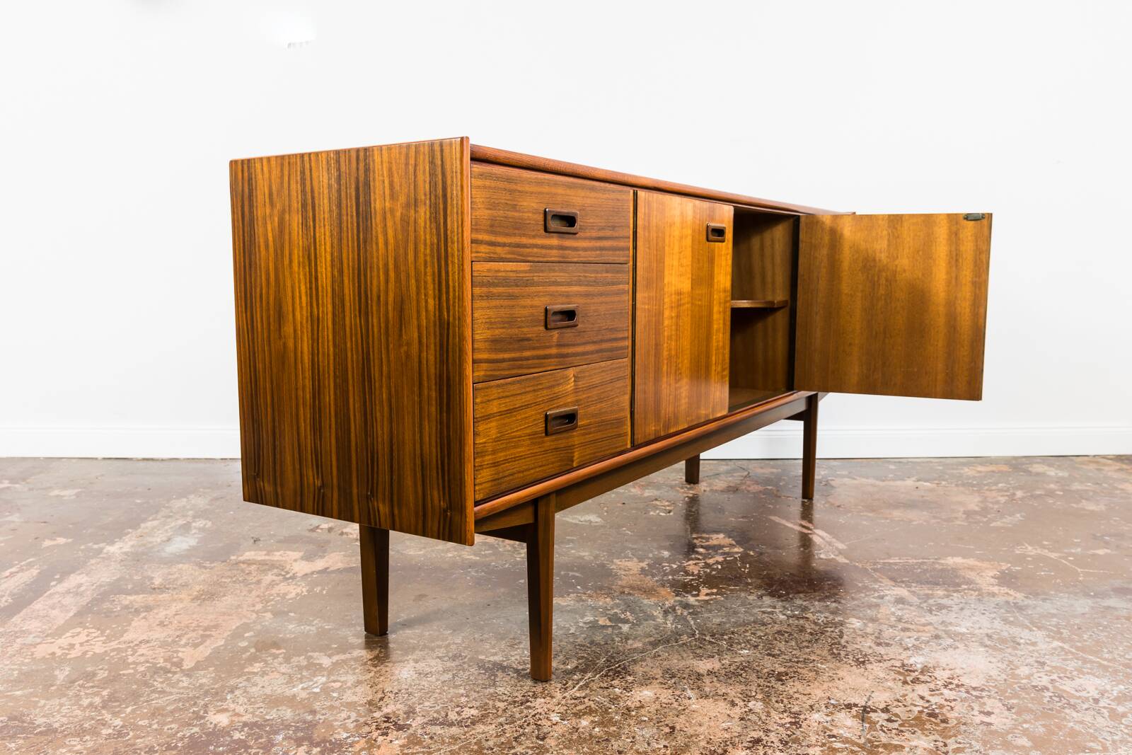Vintage Walnut Sideboard By Bfm, 1960s, Poland