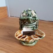 Zoomorphic ceramic shrimp or crayfish ashtray