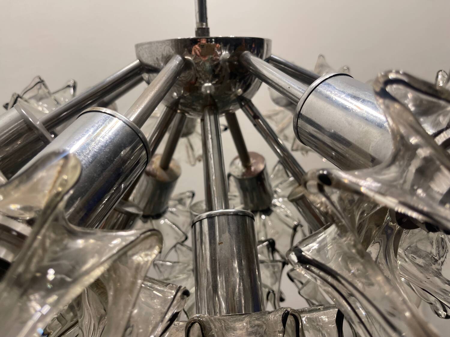 Large Midcentury Murano Flower Chandelier 1970’s